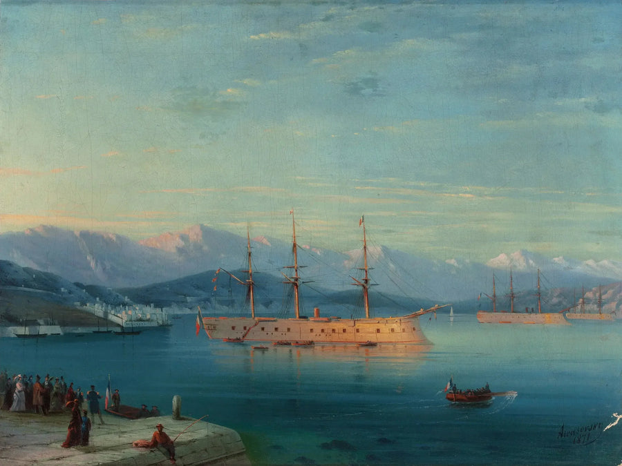 Franske skibe afsejler fra Sortehavet - Ivan Aïvazovski