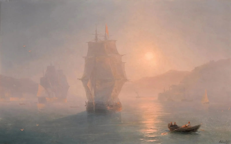 Skibe ved en tåget morgen - Ivan Aïvazovski