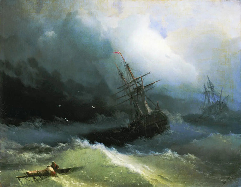 Skibe på det rasende hav - Ivan Aïvazovski