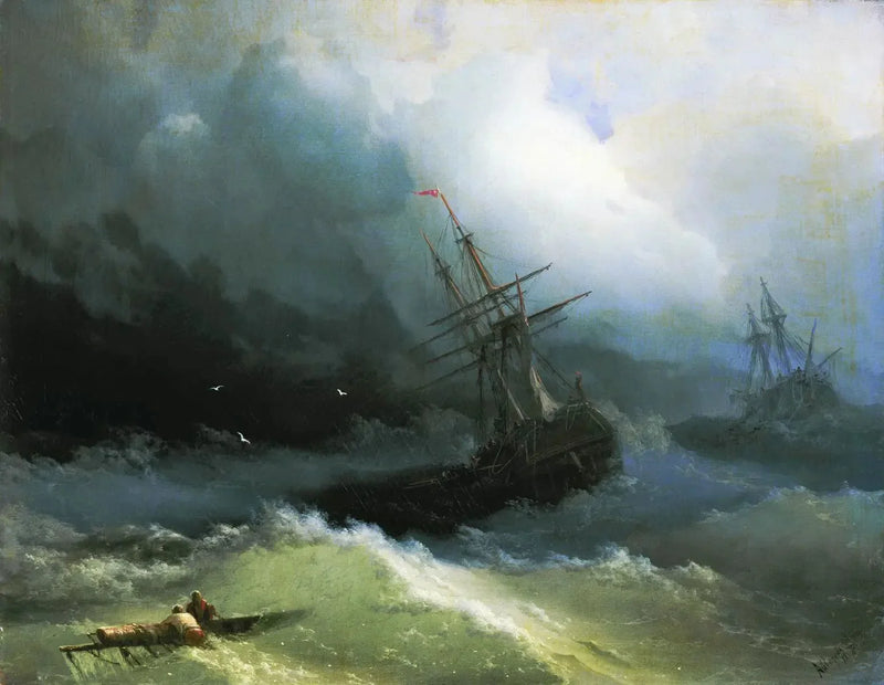 Skibe på det rasende hav - Ivan Aïvazovski