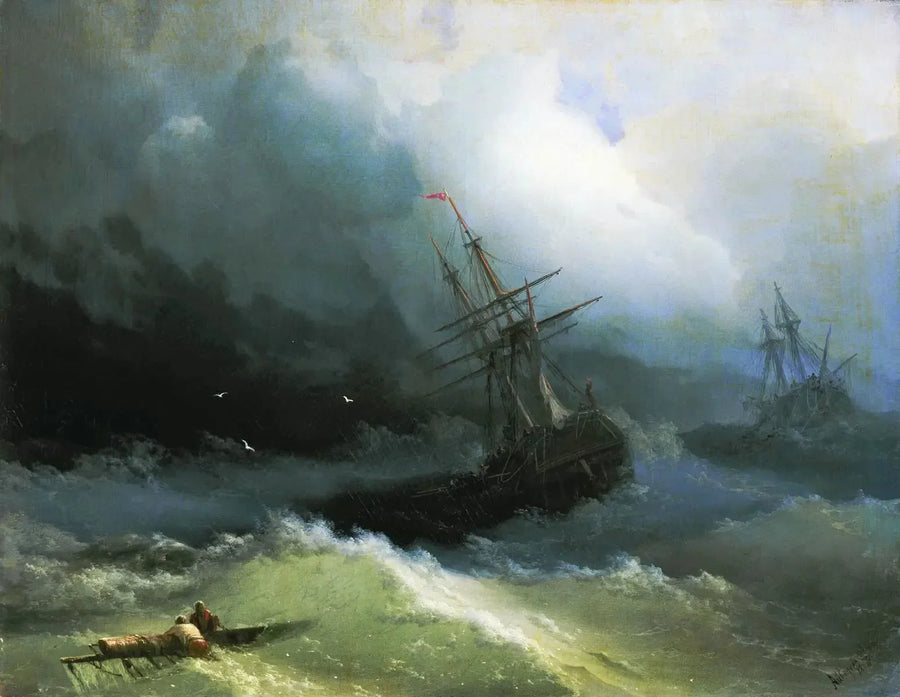 Skibe på det rasende hav - Ivan Aïvazovski