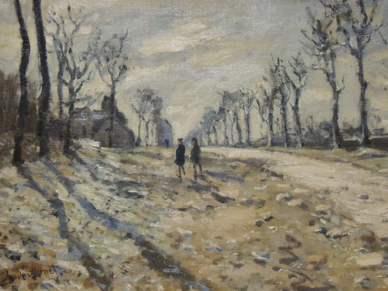 Sne i solnedgang - Claude Monet