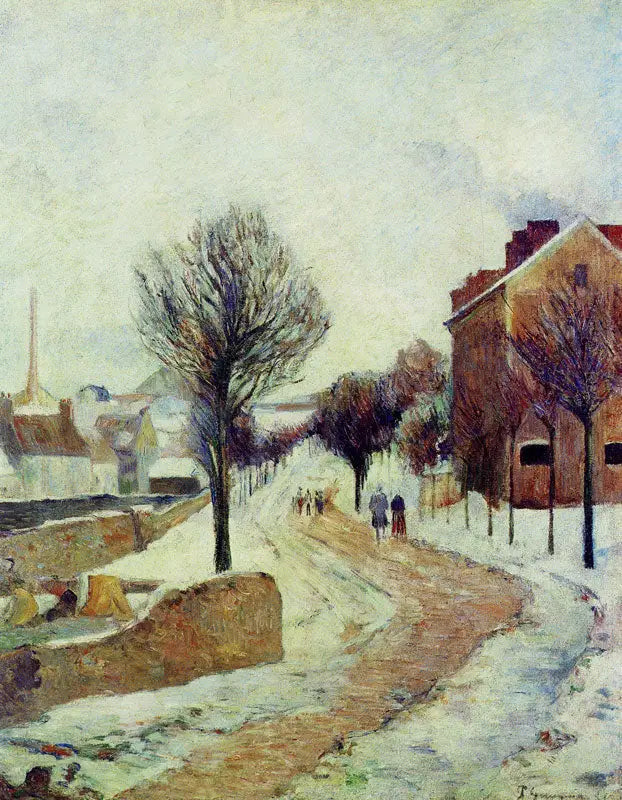 Sne i forstaden - Paul Gauguin