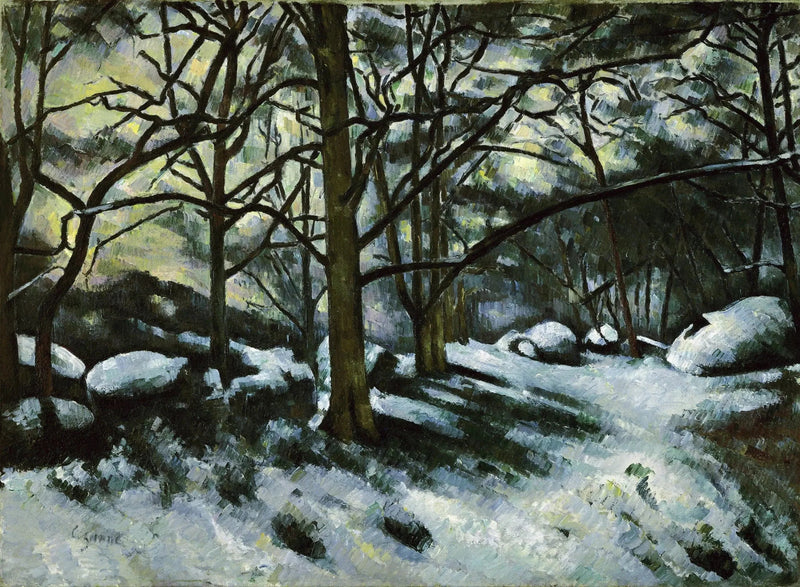 Smeltende sne i Fontainebleau - Paul Cézanne