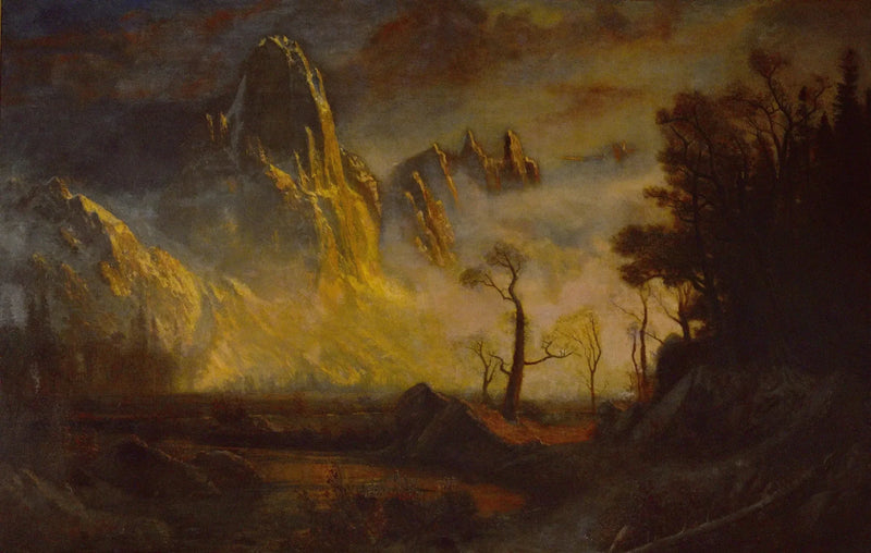 Tidlig sne i Yosemite-dalen, Sentinel Rock - Albert Bierstadt