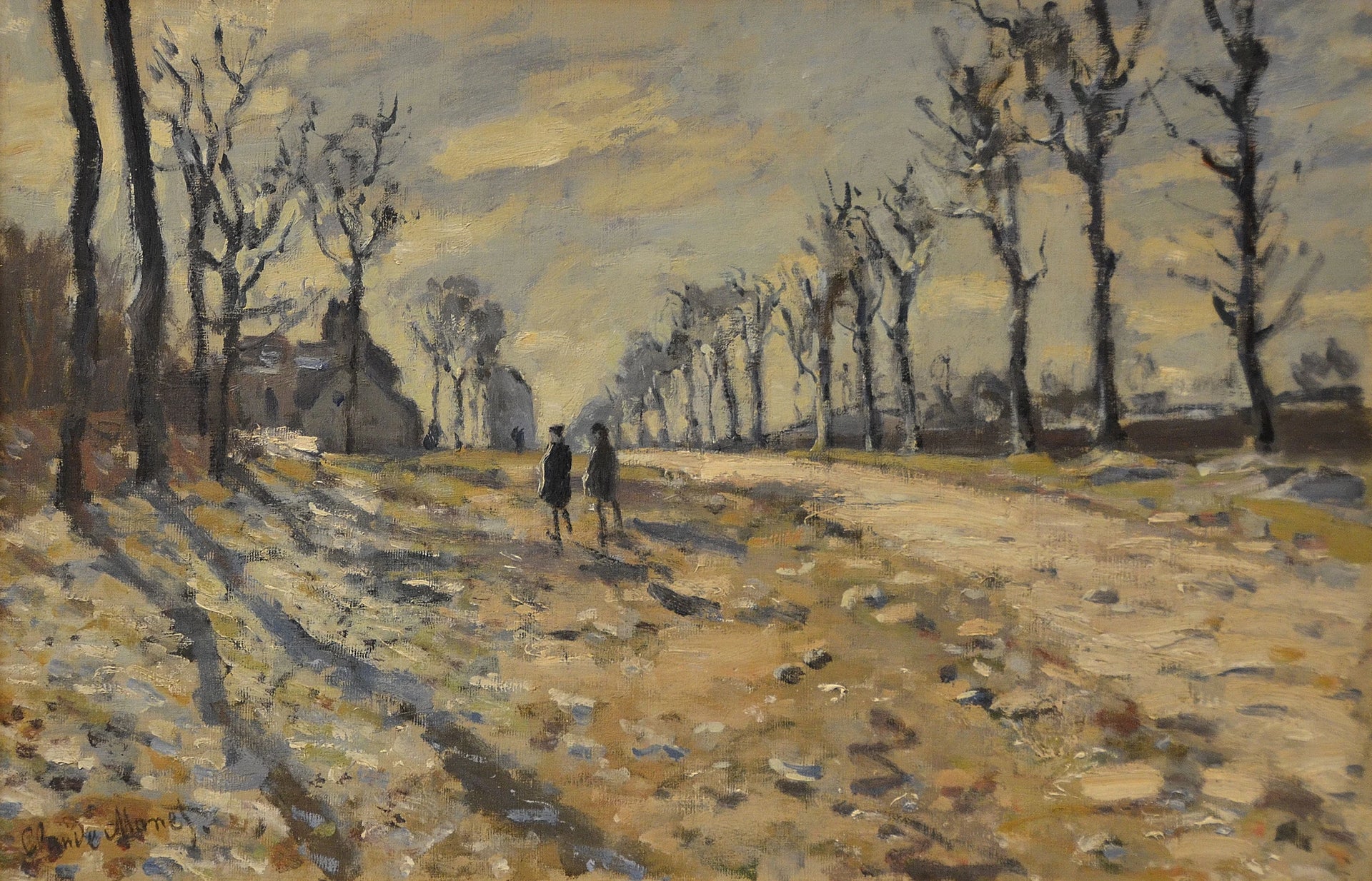 Neige au soleil couchant W145 par Claude Monet, 1869, musée des Beaux-Arts de Rouen