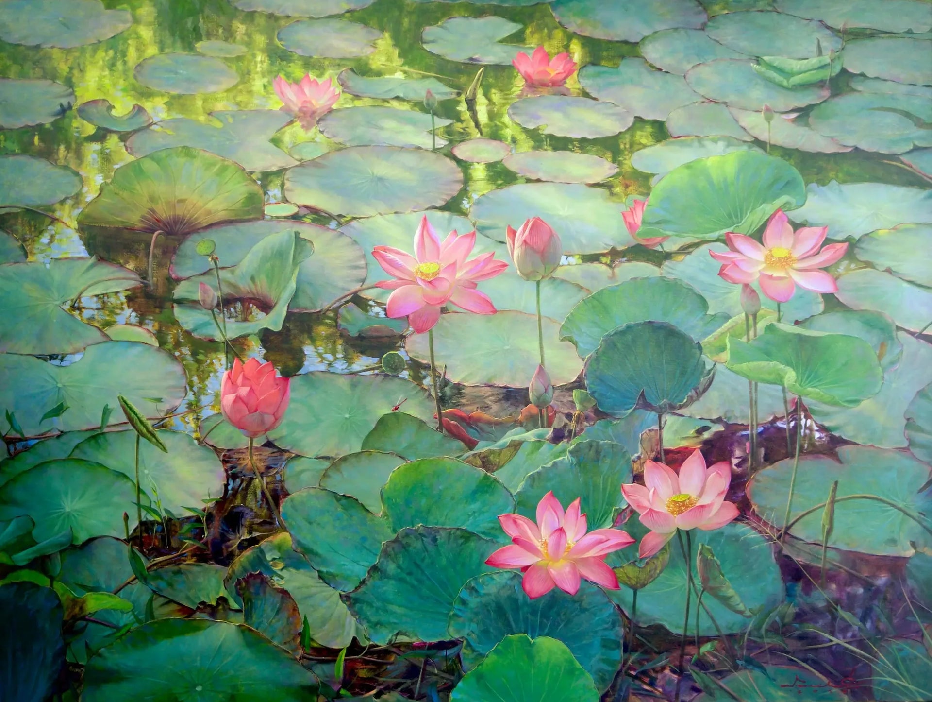 Nénuphars | 200 x 150 cm image 9 tableau peint à l’huile sur toile