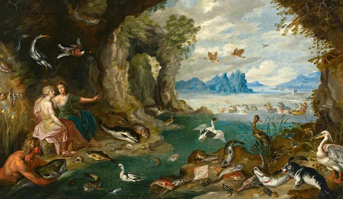 Neptune et les Poissons - Jan Brueghel l'Ancien image 1 reproduction artisanale de tableau