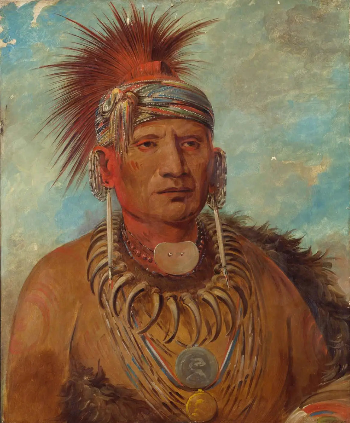 Neu-mon-ya Pluie qui marche Chef de guerre - George Catlin - Alpha Reproduction