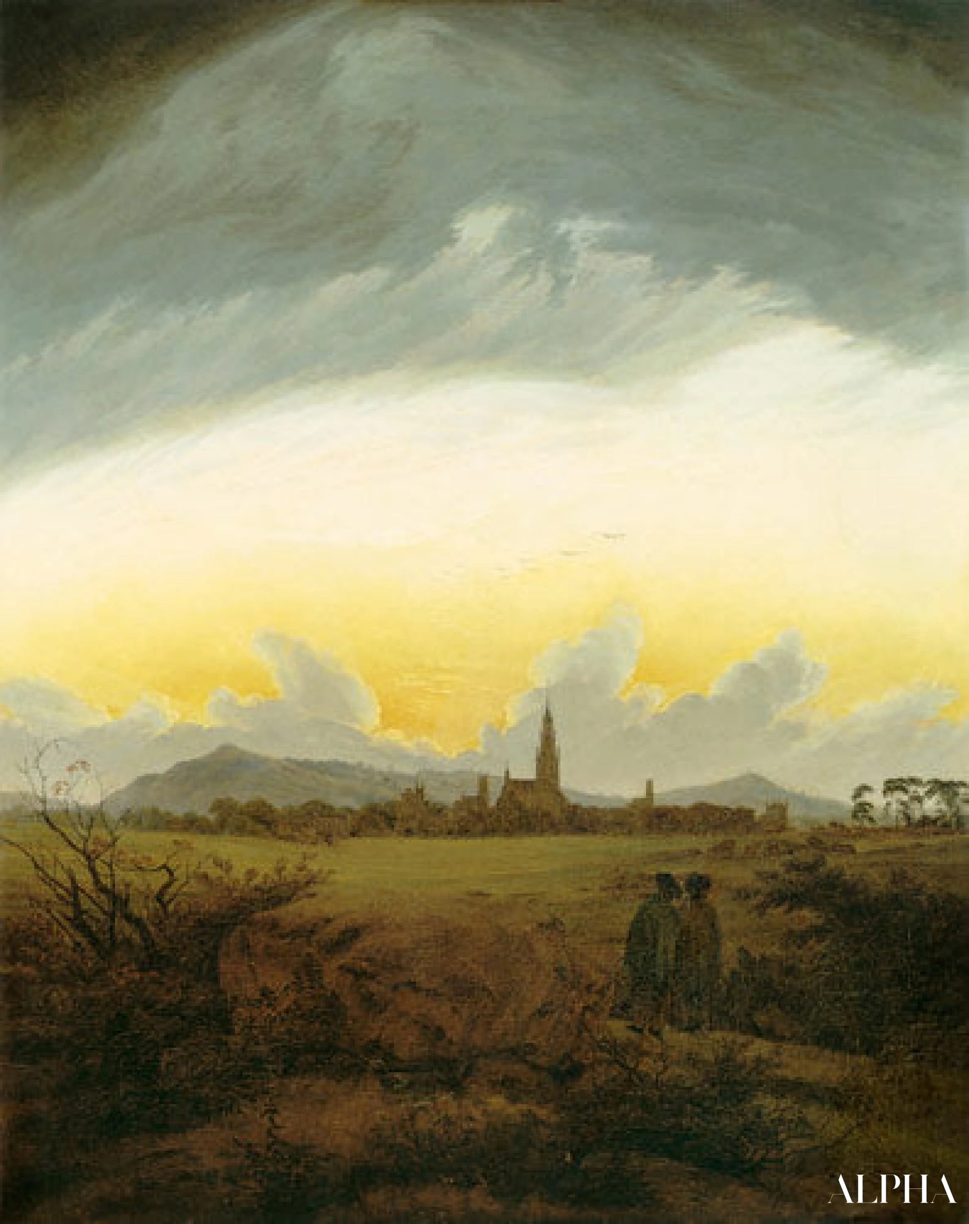 Reproduction du tableau « Neubrandebourg dans le brouillard de matin - Caspar David Friedrich » par Alpha Reproduction en peinture à l’huile