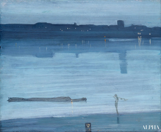 Nocturne : Bleu et argent - Chelsea - James Abbott McNeill Whistler - Reproductions de tableaux et peintures haut de gamme