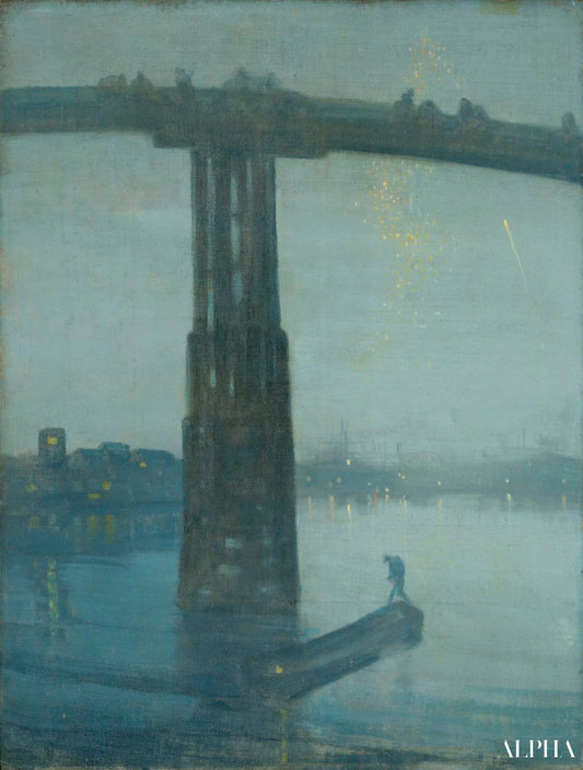 Nocturne : Bleu et or - Vieux pont de Battersea - James Abbott McNeill Whistler - Reproductions de tableaux et peintures haut de gamme