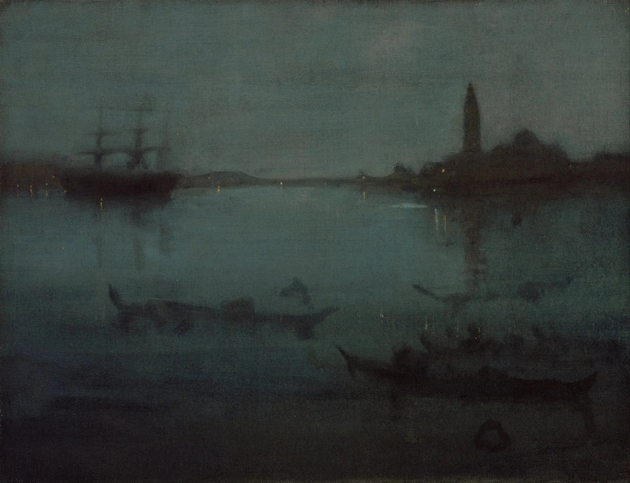 Nattens skær i blå og sølv: Lagunen, Venedig - James Abbott McNeill Whistler