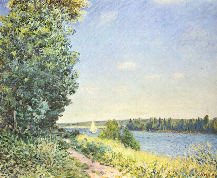 Normandiet, stien ved vandet, aften i Sahurs - Alfred Sisley