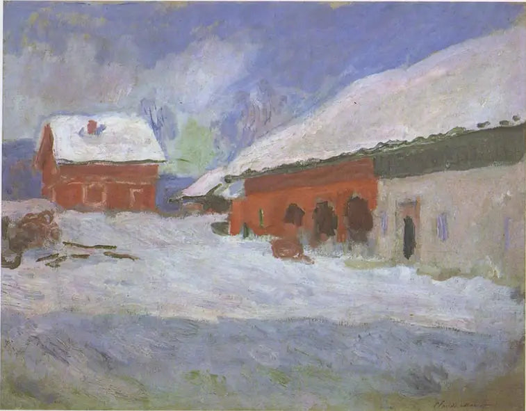 Norge, de røde huse i Björnegaard - Claude Monet