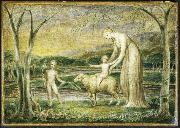 Notre-Dame med Jesusbarnet på et lam - William Blake