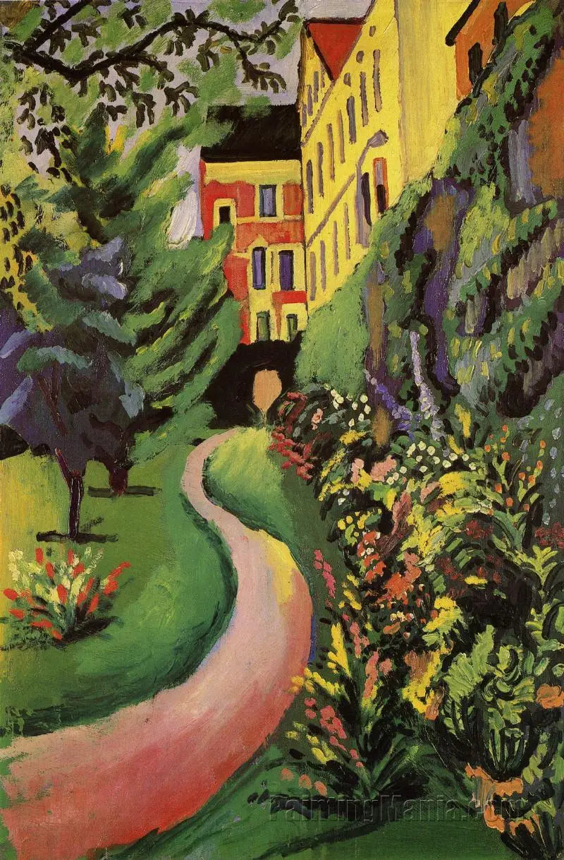 Vores have med blomstrende kanter - August Macke