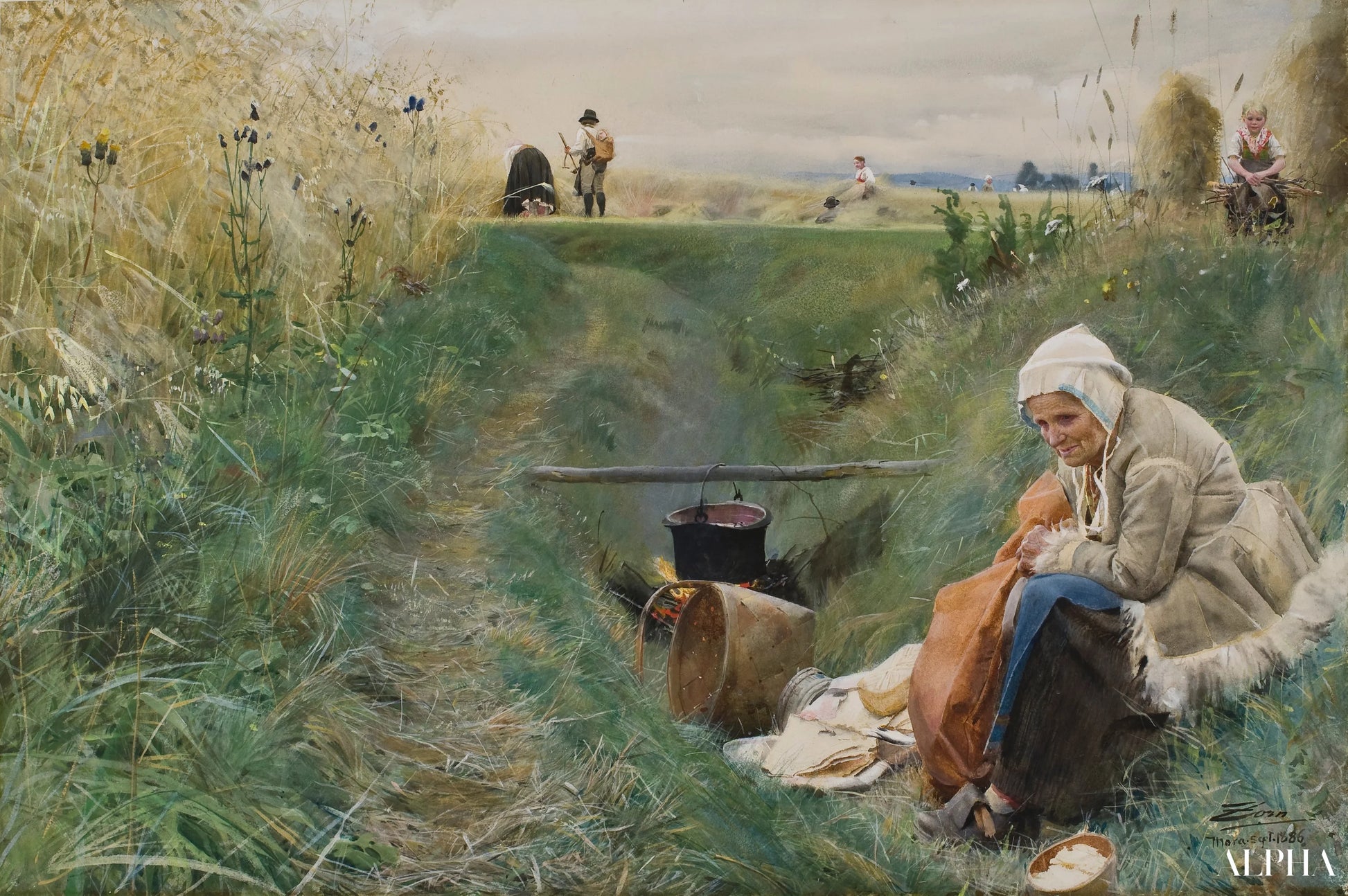 Vores daglige brød - Anders Zorn - Reproduktioner af malerier og højkvalitets malerier