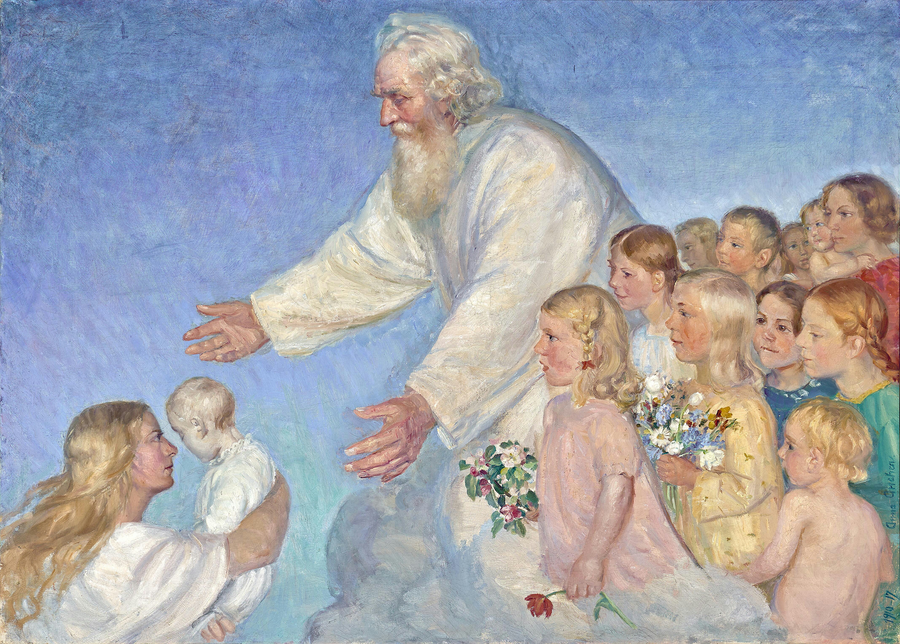 Vorherre byder det døde barn velkommen. - Anna Ancher