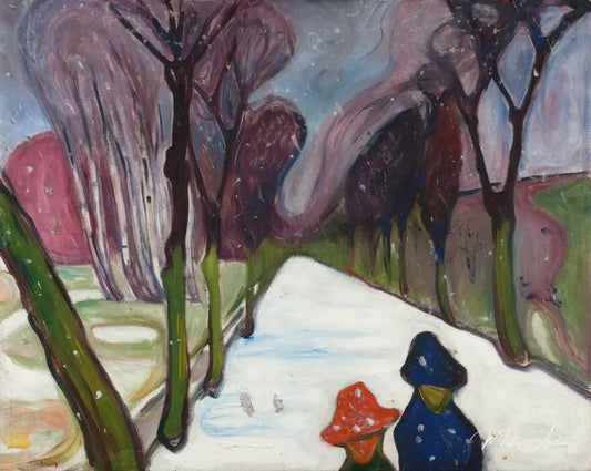 Nouvelle neige dans l'avenue - Edvard Munch - Reproductions de tableaux et peintures haut de gamme