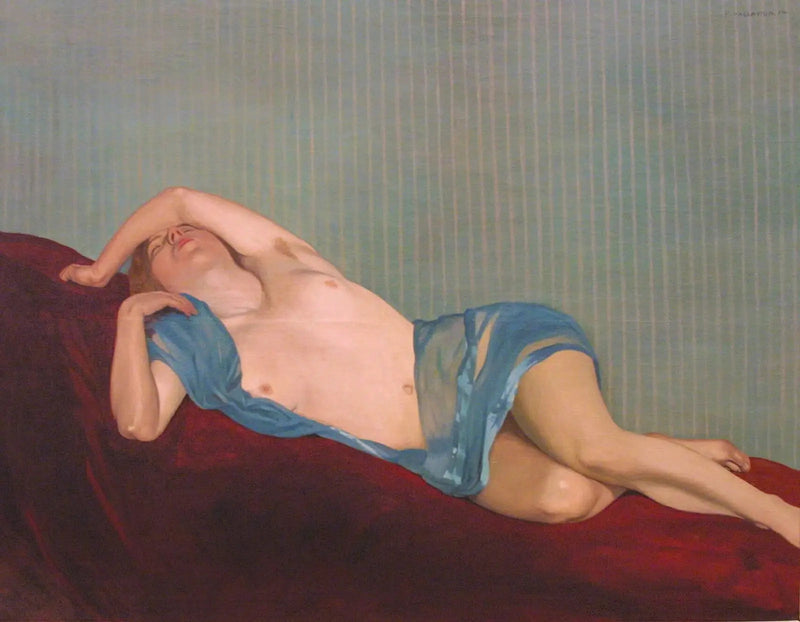 Nu med den grønne tørklæde - Félix Vallotton