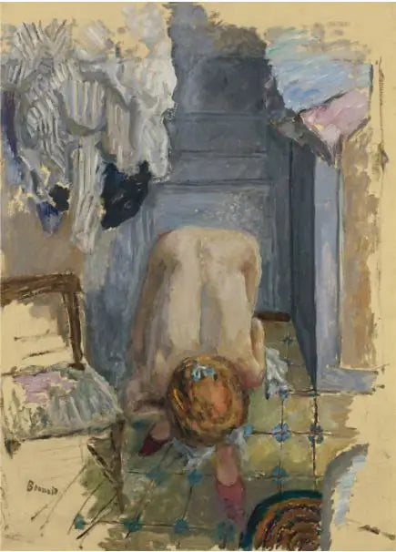 Nu Accroupet bøjet fremad - Pierre Bonnard