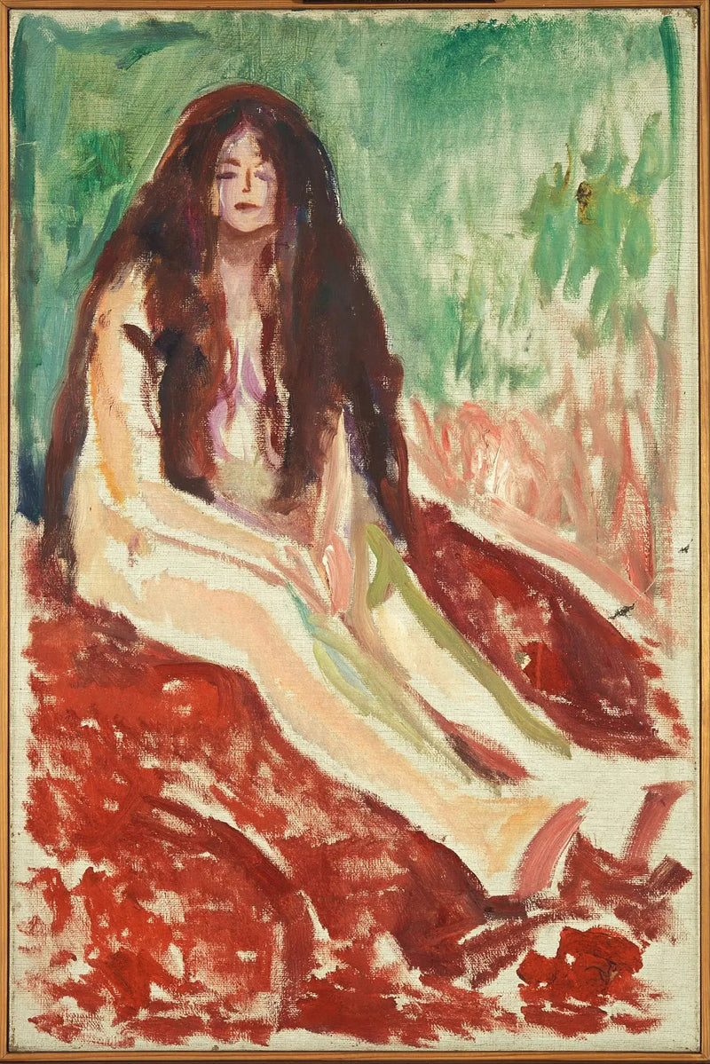Nu siddende - Edvard Munch