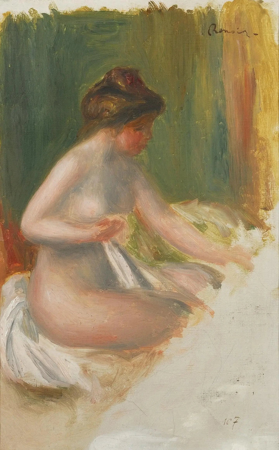 Nu siddende - Pierre-Auguste Renoir