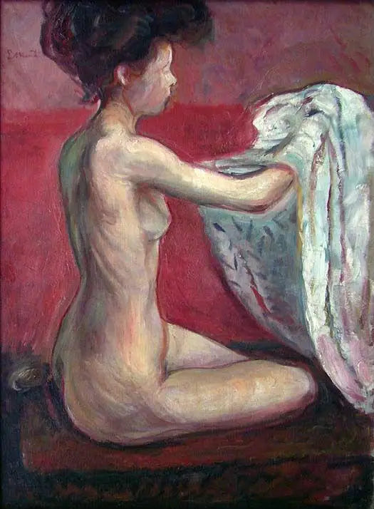 Nu sidder på en rød baggrund - Edvard Munch