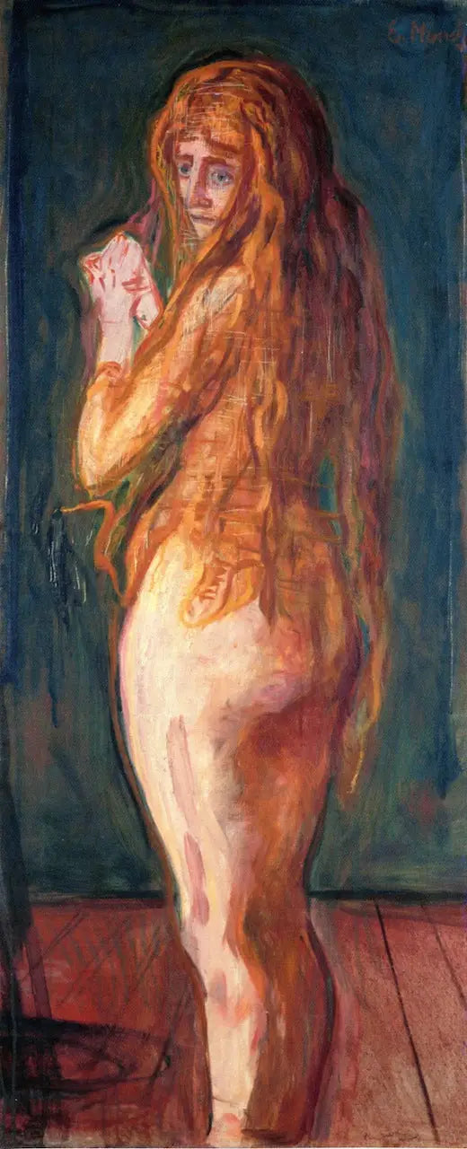 Nu med lange røde hår - Edvard Munch