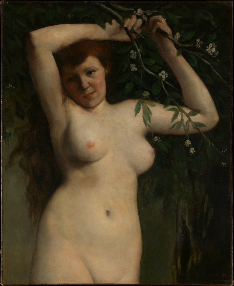 Nu avec une branche fleurie - Gustave Courbet