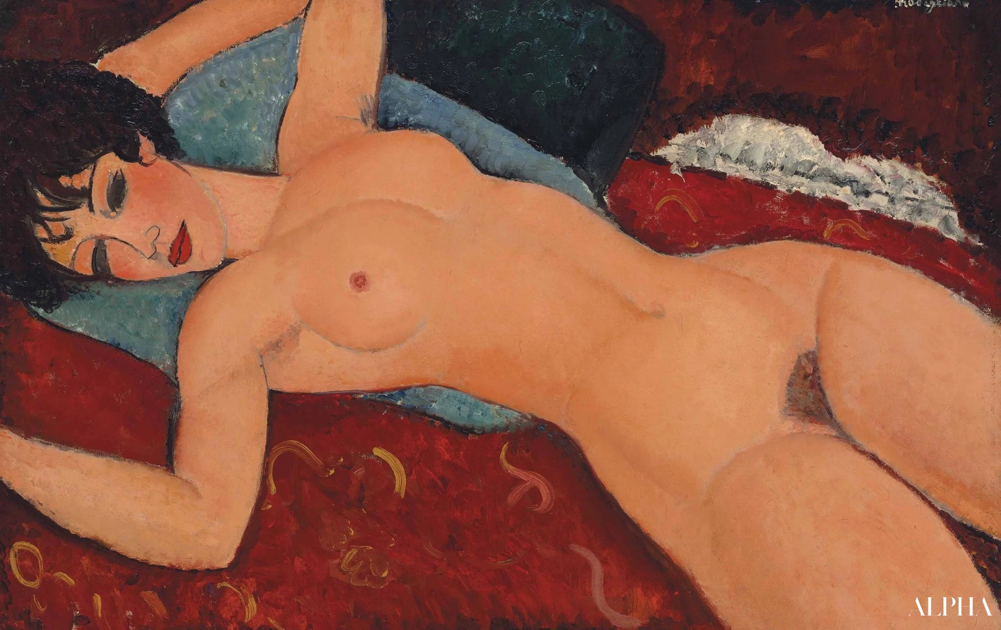 Nu couché - Amedeo Modigliani - Reproduktioner af malerier og højkvalitets malerier