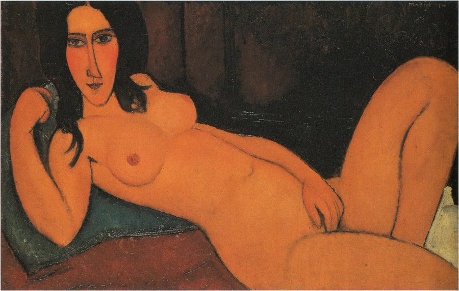 Nu liggende med løst hår - Amedeo Modigliani