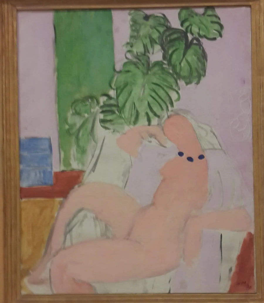 Nu i en stol, grøn plante - Henri Matisse
