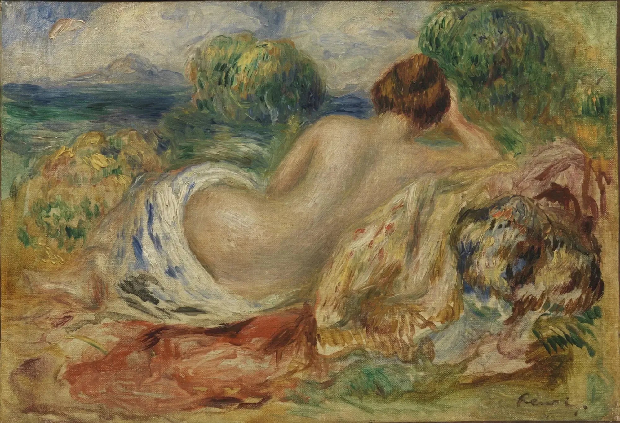 Nu dans un paysage - Pierre-Auguste Renoir image 1 reproduction de peinture à l’huile