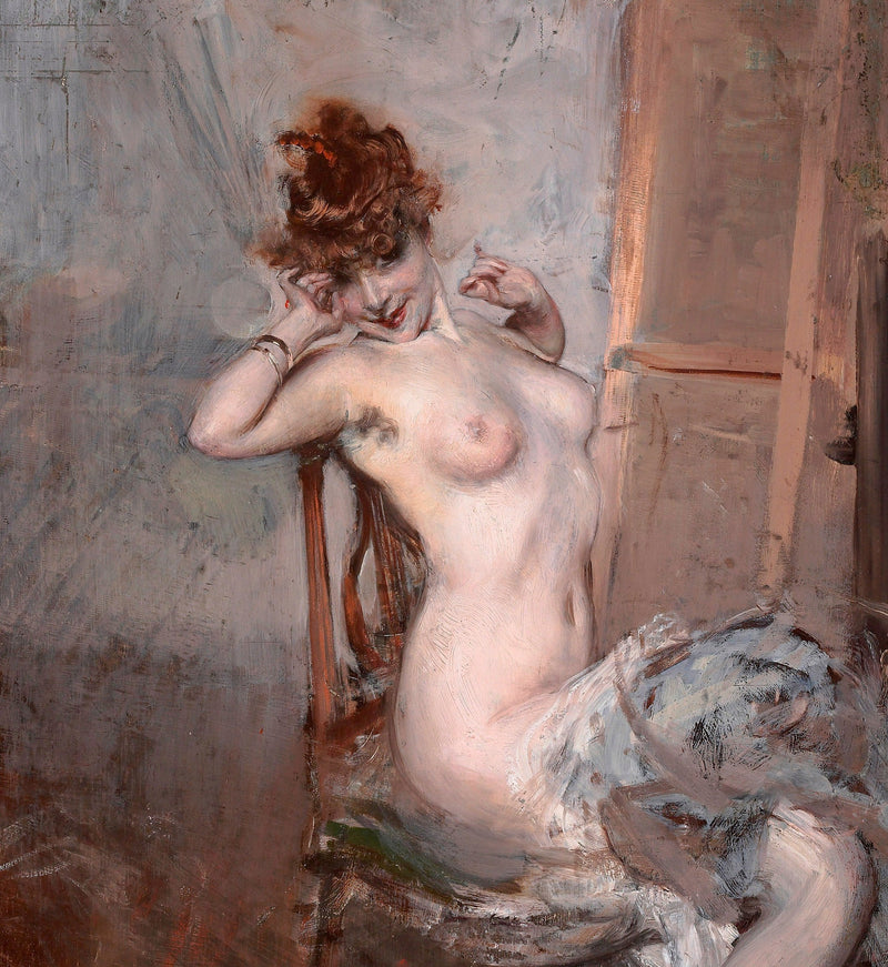 Nu de ung kvinde sidende - Giovanni Boldini