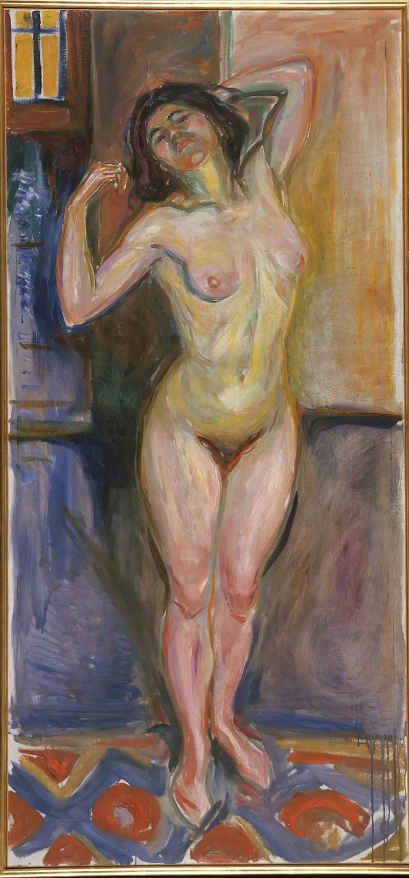 Nu stående med hænderne bag hovedet - Edvard Munch