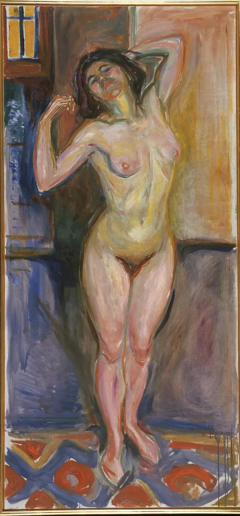 Nu stående med hænderne bag hovedet - Edvard Munch