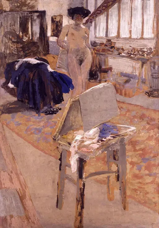 Nu stående i værkstedet - Édouard Vuillard