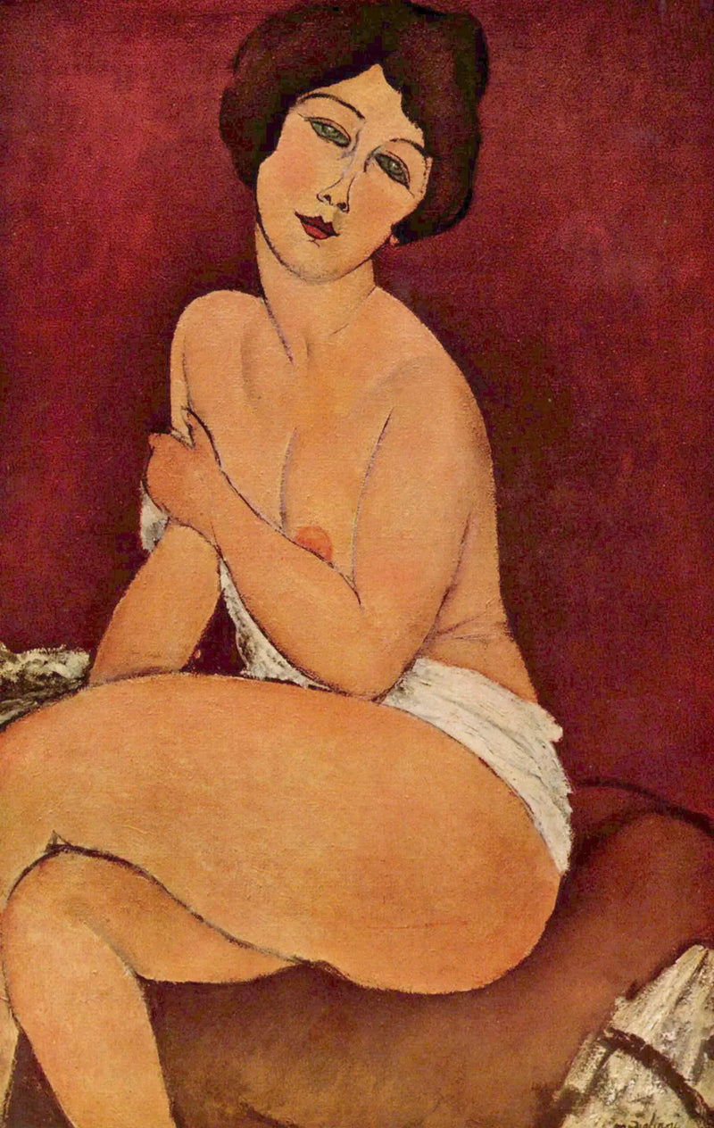 Kvinde siddende på en sofa - Amedeo Modigliani