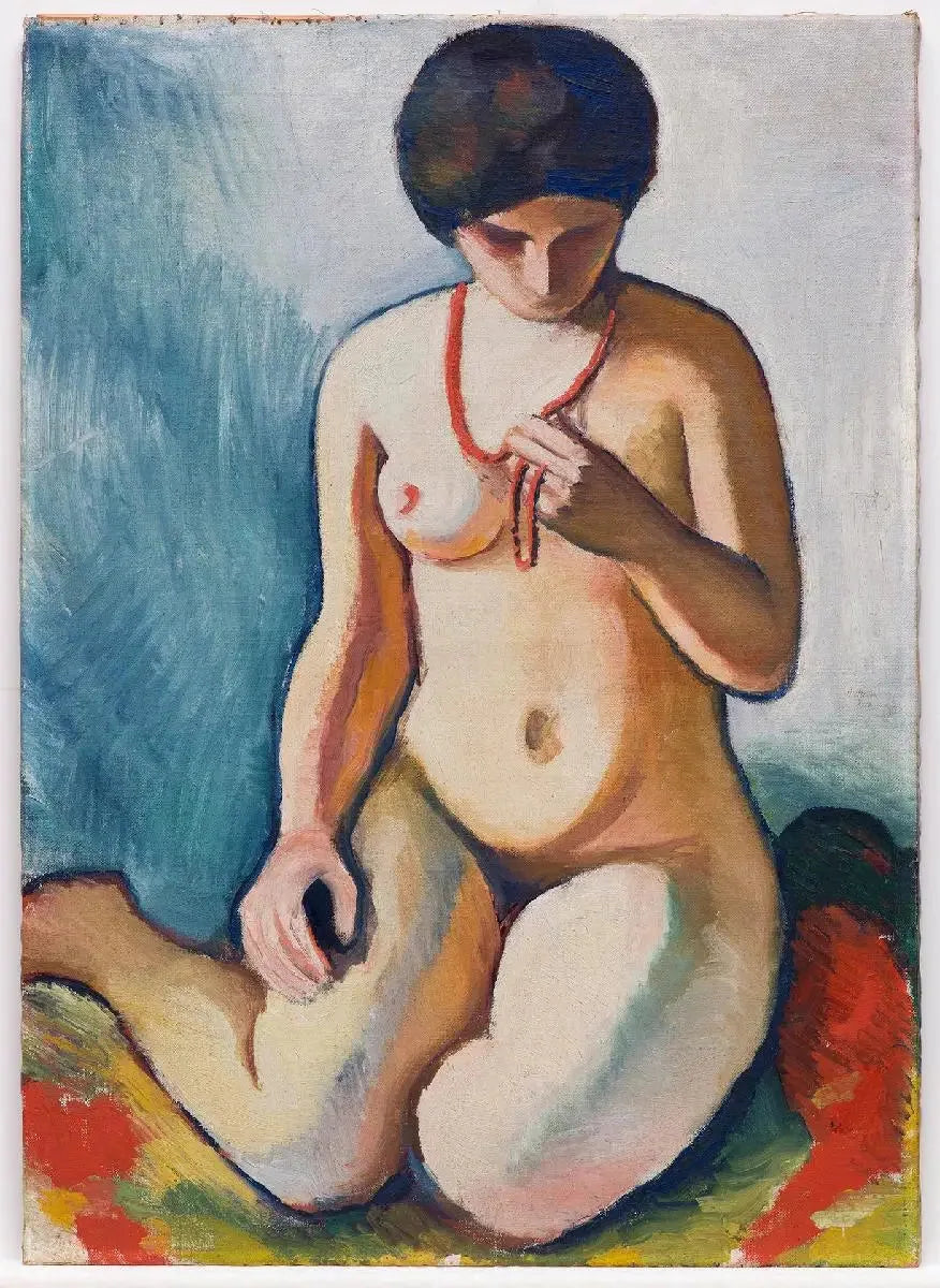 Kvinde med koralhalskæde - August Macke