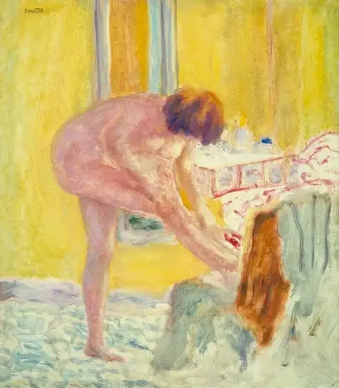 Nu på gul baggrund - Pierre Bonnard
