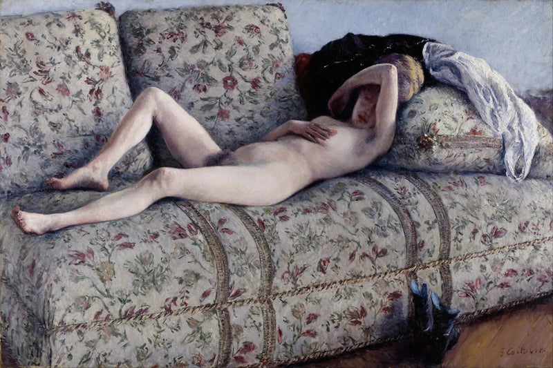 Nu på en sofa - Gustave Caillebotte