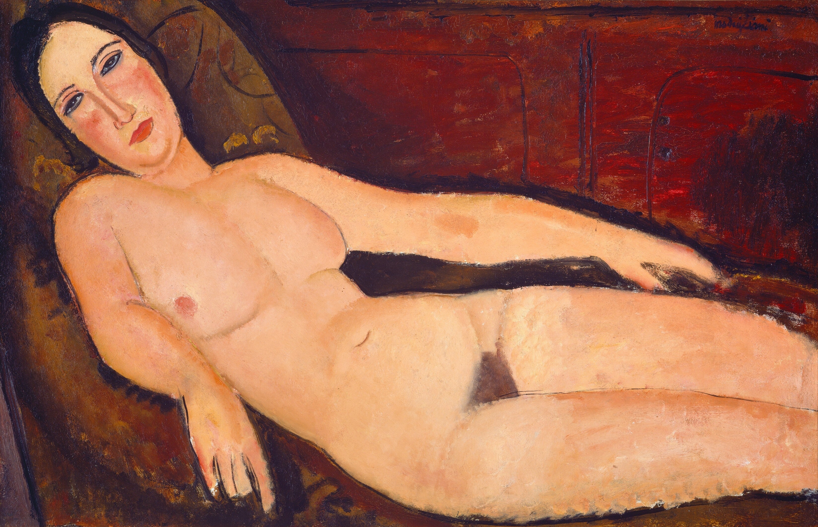 Reproduction du tableau « Nu sur un divan - Amedeo Modigliani » par Alpha Reproduction en peinture à l’huile