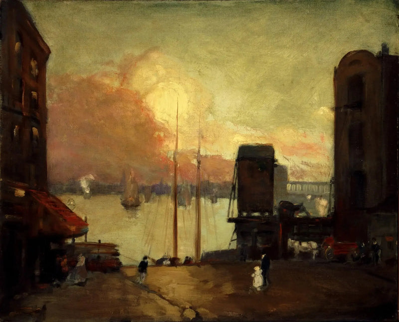 Cumulus skyer, East River - Robert Henri