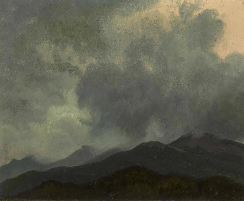 Stormfulde skyer, hvide bjerge, New Hampshire - Albert Bierstadt