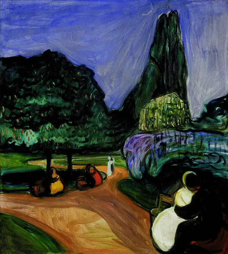 Sommernatt i Studenterlunden - Edvard Munch