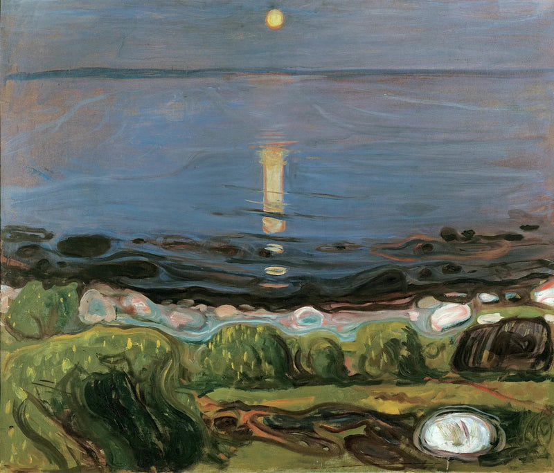 Sommernatt på stranden - Edvard Munch