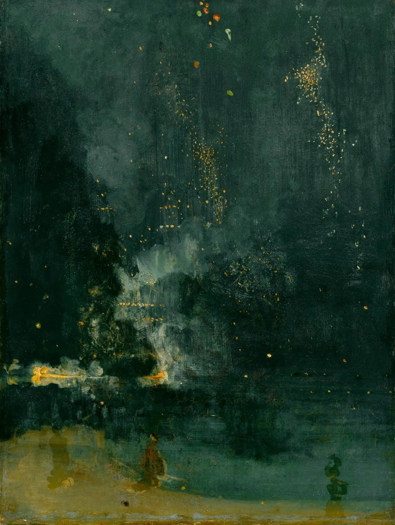 Nat i sort og guld, raketten der falder ned - James Abbott McNeill Whistler