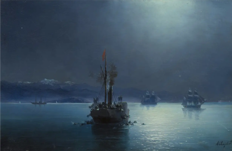 Rolig nat: armenske personer kastet overbord fra tyrkiske skibe - Ivan Aïvazovski